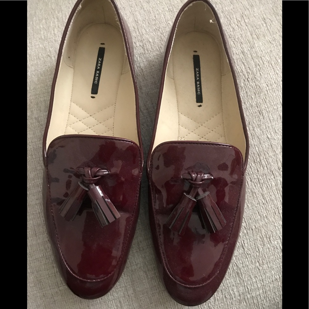Zara Burgundy Flats Size 40